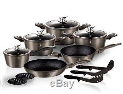 Luxury Pots High-quality Forged aluminium Cookware Set 15 pcs frypan utensils
