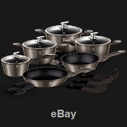 Luxury Pots High-quality Forged aluminium Cookware Set 15 pcs frypan utensils