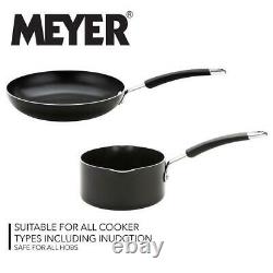 Meyer 5 Piece Aluminium Saucepan Set with Frying Pan Black New 13238
