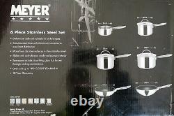 Meyer 6 Piece Stainless Steel Pan Set 14, 16, 18, 20, 22, 26 cm 81254