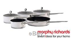 Morphy Richards Accent WHITE 5 Piece Stainless Steel Pan Set INDUCTION