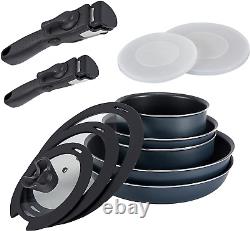 Motase Non-Stick Pots and Pans Set, 12 Piece Cookware Set with Detachable Handle
