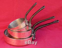 NEW COPPER Set MAUVIEL Sauce Saute PAN Real 3 mm Pro Ø 5 to 8 Stainless Steel