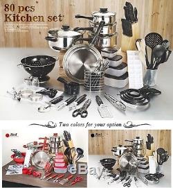 NEW Cookware Cooking Pots And Pans Set 80 Piece Kitchen Starter Combo Utensil