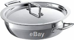 NEW Le Creuset 3-PLY 4 Piece Stainless Steel Frying Pan, Casserole, Saucepan Set
