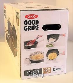 NEW OXO Good Grips Pro Nonstick 12-Piece Cookware Set (MISSING CASSEROLE PAN)