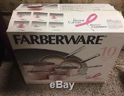 NEW PINK Farberware Pots & Pan Set(breast cancer Cuisinart Kitchen Aid)cook ware