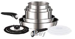 NEW Tefal Ingenio Stainless Steel 13 Piece Pan Set L9409042 Non Stick RRP £249