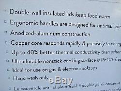 NIB 7-pc Williams Sonoma Hard Anodized Copper Core Cookware Set Pots Pans Lids