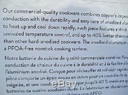 NIB 7-pc Williams Sonoma Hard Anodized Copper Core Cookware Set Pots Pans Lids