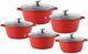 Nea Rossa MARBLE Coated Non-stick Cooking Stockpot 5 Pc Set Induction Pot Sets