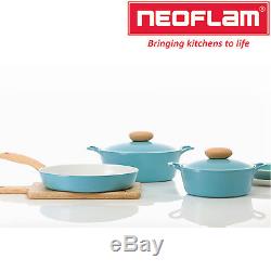 NeoflamRETRO 3-Piece Ceramic Nonstick Cookware Set Two handle 2 pot, 1 Pan