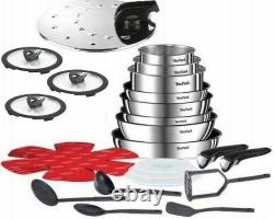 New 22 Piece Tefal Ingenio Emotion Set Stainless Steel Pan Induction N. Day Del