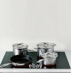 New 4pc Le Creuset Stainless Steel Cookware Set Saucepan, Non-Stick Frying Pan