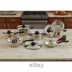 New 9 Element 18pc T304 Stainless Steel Waterless Cookware Set Pots & Pans