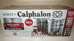 New Calphalon 2058551 Space Saving Stainless Steel Cookware Pan Set (10 Piece)