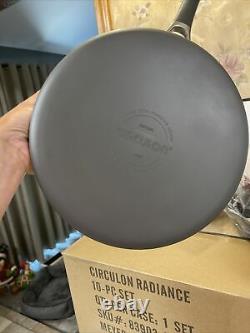 New Open Box Circulon Radiance 10-piece Hard Anodized Cookware Set, Black/Gray