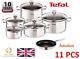 New TEFAL DUETTO STAINLESS STEEL SET 11 PCS LID POTS 24 cm PAN INTUITION KITCHEN