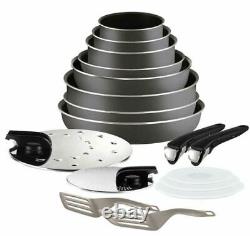 New Tefal Ingenio Essential Cookware Set 17 Pcs Lid Pots Pan Kitchen Cooking Kit