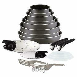 New Tefal Ingenio Essential Cookware Set 17 Pcs Lid Pots Pan Kitchen Cooking Kit