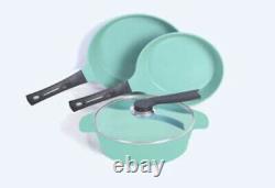 Neware JADE powder Non Stick CASSEROLE frying PAN ceramic 4 piece SET EUROCOOK