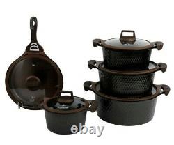 Non Stick Marble Coated Saucepan Set, Non-Stick Casserole And Frying Pan Set