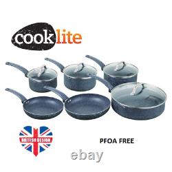 Non Stick Pan Set Stone 10 Piece Cookware Pan Fry Saute Non-Stick PFOA free