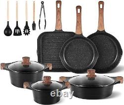 Non Stick Pots and Pans Set, Induction Hob Pan 14 Variety Pack
