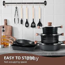 Non Stick Pots and Pans Set, Induction Hob Pan 14 Variety Pack