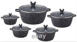 Nonstick Cooking 5 pices Pots Marble Coated Induction can be used on all hobs