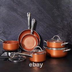 Nonstick Cookware Set 10 Piece Aluminum Cookware Copper