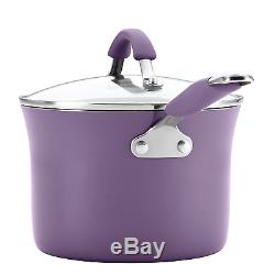 Nonstick Cookware Set, 12 Pieces Rachel Ray Pots Pans Kitchen Enamel Purple