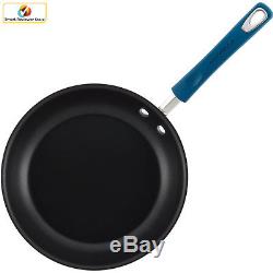 Nonstick Cookware Set 15-Piece Rachael Ray Hard Enamel Aluminum Blue Pot Pans