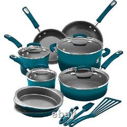 Nonstick Dishwasher Oven Safe Kitchen Cookware Set 15-Piece Pots Pans 3 Colors
