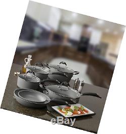 Nonstick Granito Cookware Set, Cooking, Fry & Sauce Pan, Oven Safe, Gray, 10pc
