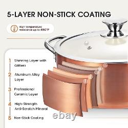 Nonstick Pots and Pans Set, Cookware Set Non-Stick Ceramic Coating Cooking Set