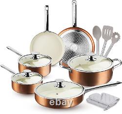 Nonstick Pots and Pans Set, Cookware Set Non-Stick Ceramic Coating Cooking Set