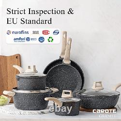 Nonstick Pots and Pans Set, Granite Kitchen Cookware Sets, Non Stick Natural Sto