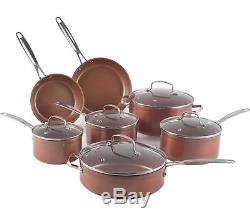 NuWave Duralon Ceramic Nonstick 12-Pc Cookware Set with Cooktop and 9 Fry Pan