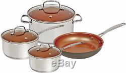 NuWave Duralon Ceramic Nonstick 7pc Cookware Set with 12 Fry Pan, BBQ Grill Pan