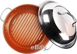 NuWave Duralon Ceramic Nonstick 7pc Cookware Set with 12 Fry Pan, BBQ Grill Pan