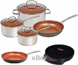 NuWave Duralon Ceramic Nonstick 7pc Cookware Set with Cooktop and 10.5 Fry Pan