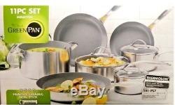 Original Green Pan Induction Stainless steel and Ceramic Non-Stick 11 Piece Set