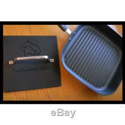 PAMPERED CHEF Executive Nonstick Square Grill Pan & Grill Press Set EUC