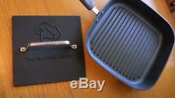 PAMPERED CHEF Executive Nonstick Square Grill Pan & Grill Press Set EUC