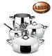Pan Sets 7 Pieces Alessi SG100S7 Mami in 18/10 Stainless Steel Induction Pots