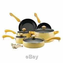 Paula Deen 12514 Signature Nonstick Cookware Pots and Pans Set, Butter Speckle