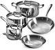 Pots and Pans Non-Stick 8-Piece Stainless Steel Complete Durable Cookware Set