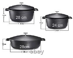 Pots and Pans Set of 3, Casserole Dishes with Lids Ovenproof, Non Stick