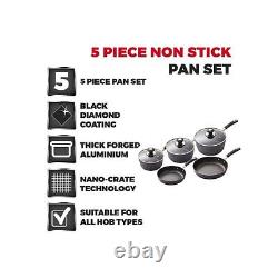 Precision 5 Piece Non-Stick Pan Set Black